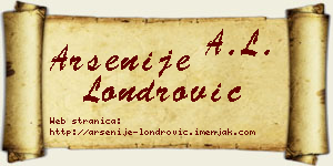 Arsenije Londrović vizit kartica